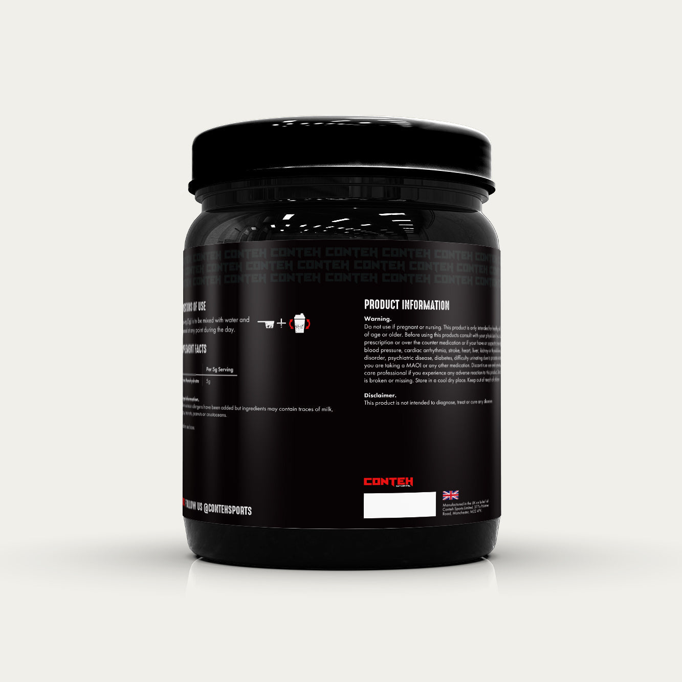 Conteh Sports Creatine Monohydrate Powder 400g - Unflavored Pure Supplement for Muscle Growth & Recovery | Pre-Workout & Post-Workout Use