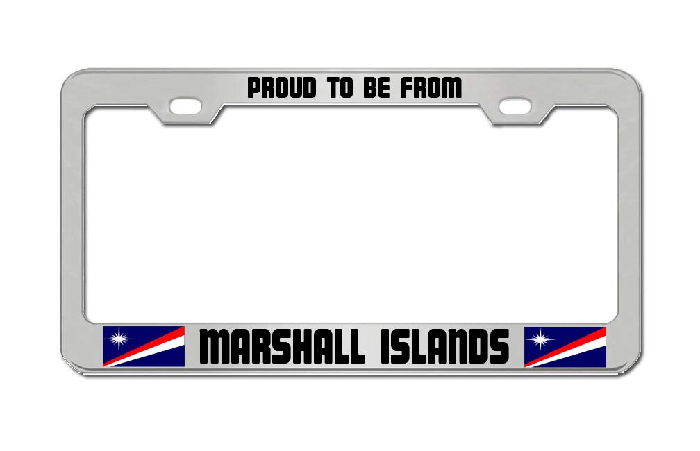 Premium Marshall Islands License Plate Frame - Aluminum Chrome Car Truck Auto Accessory with Flag Design - Perfect for Showcasing Island Pride on Your Vehicle