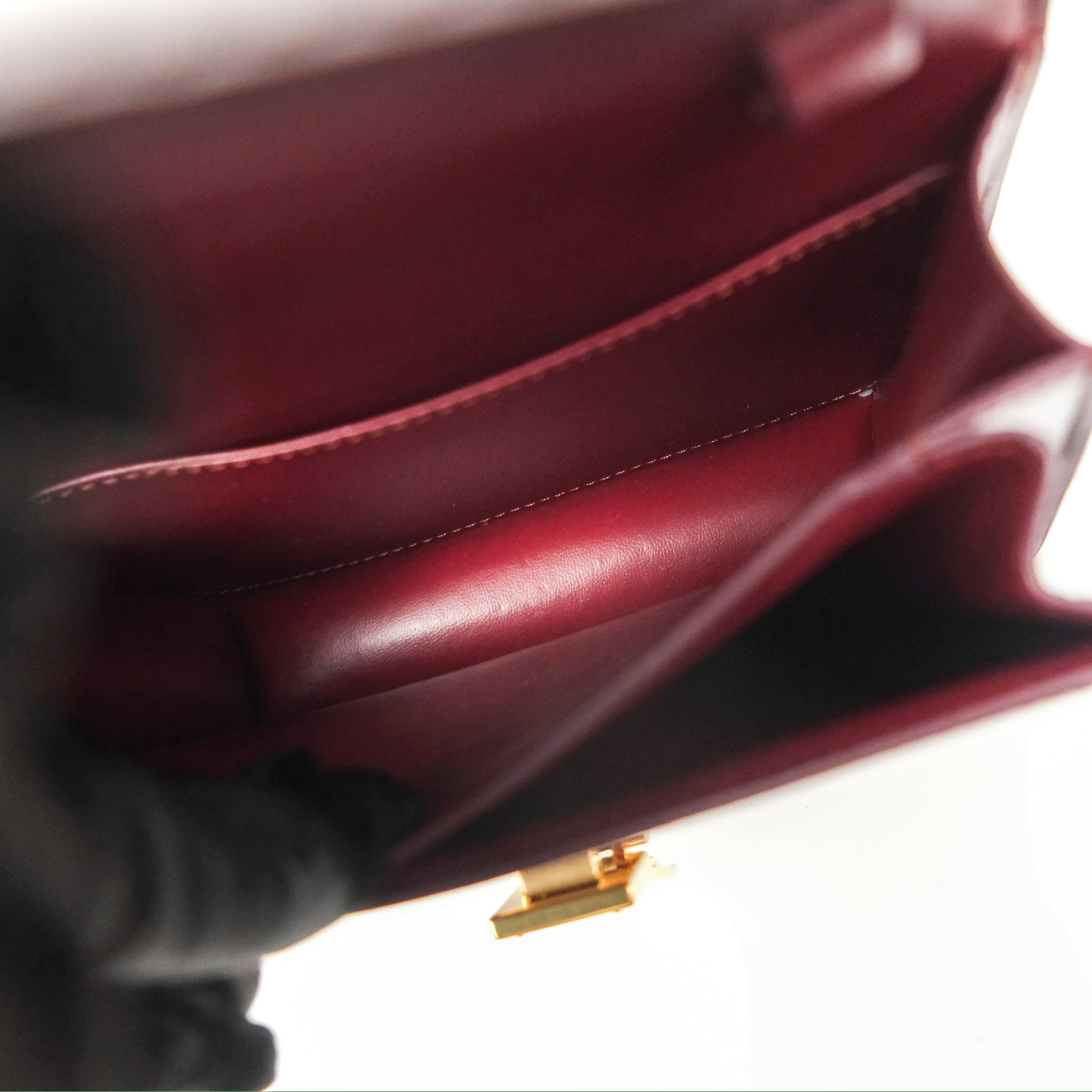 Celine Teen Classic Box Flap Bag in Burgundy Calfskin Leather - Perfect for Work, Travel & Everyday Elegance