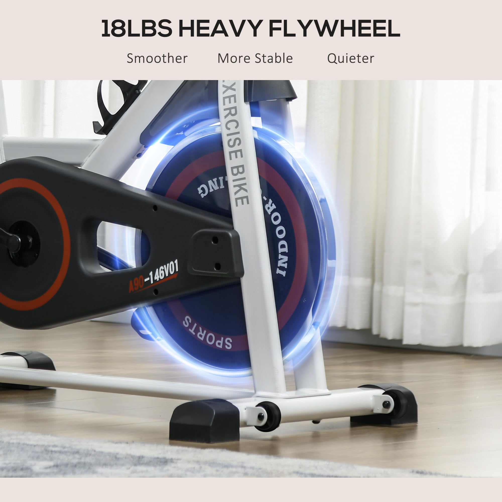 Soozier Adjustable Upright Stationary Exercise Bike - Indoor Cycling Cardio Workout Machine with Resistance Flywheel & Bottle Holder for Home Gym, Aerobic Training, Weight Loss | Perfect for Small Spaces, Apartment Workouts & Home Fitness Routines