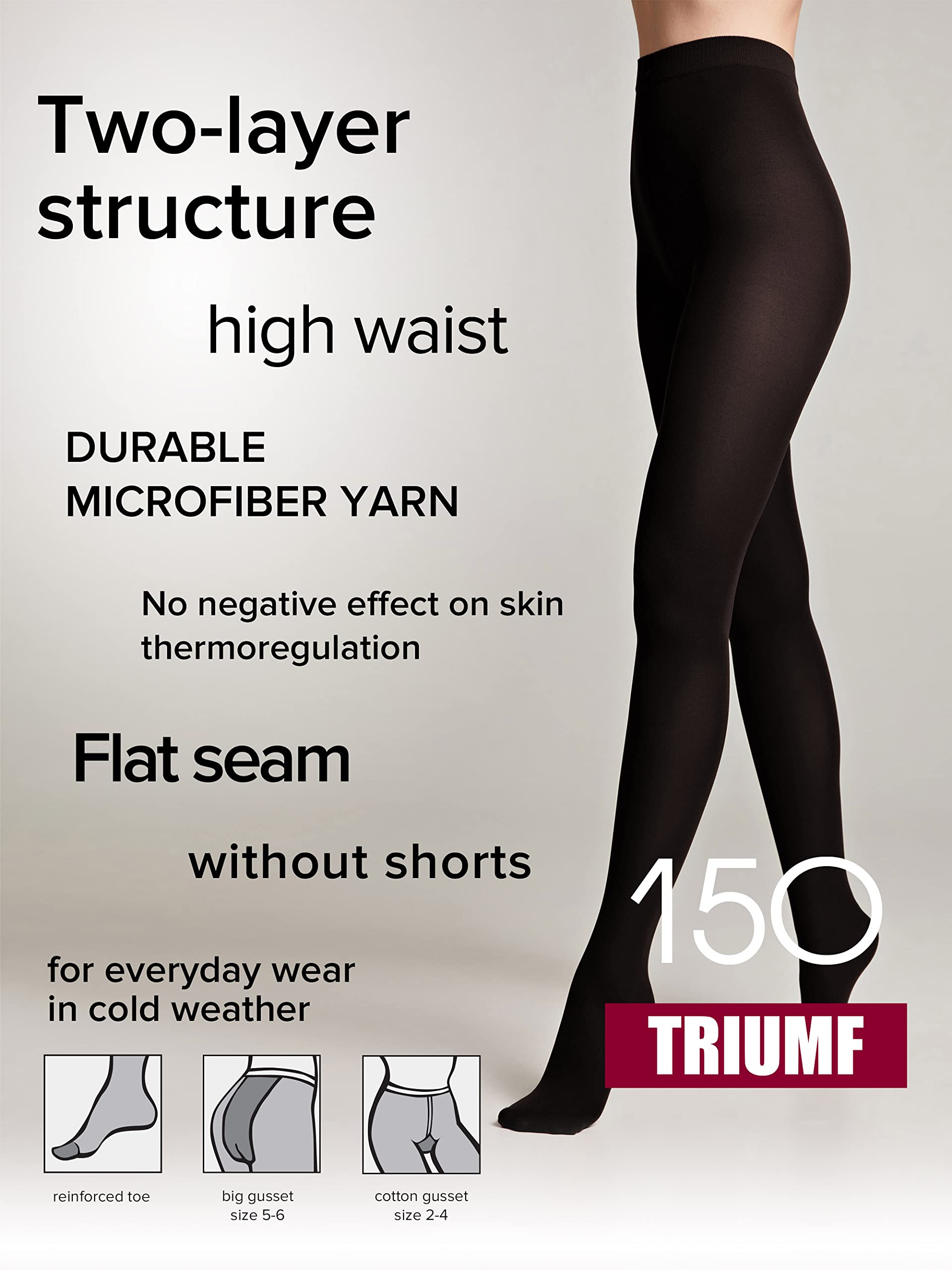 Conte America Double Layer Microfiber Opaque Winter Tights 150 Den - Warm Thermal Leggings for Women, Cold Weather Comfort & Style - Perfect for Snow Days, Office Wear & Layering Under Dresses
