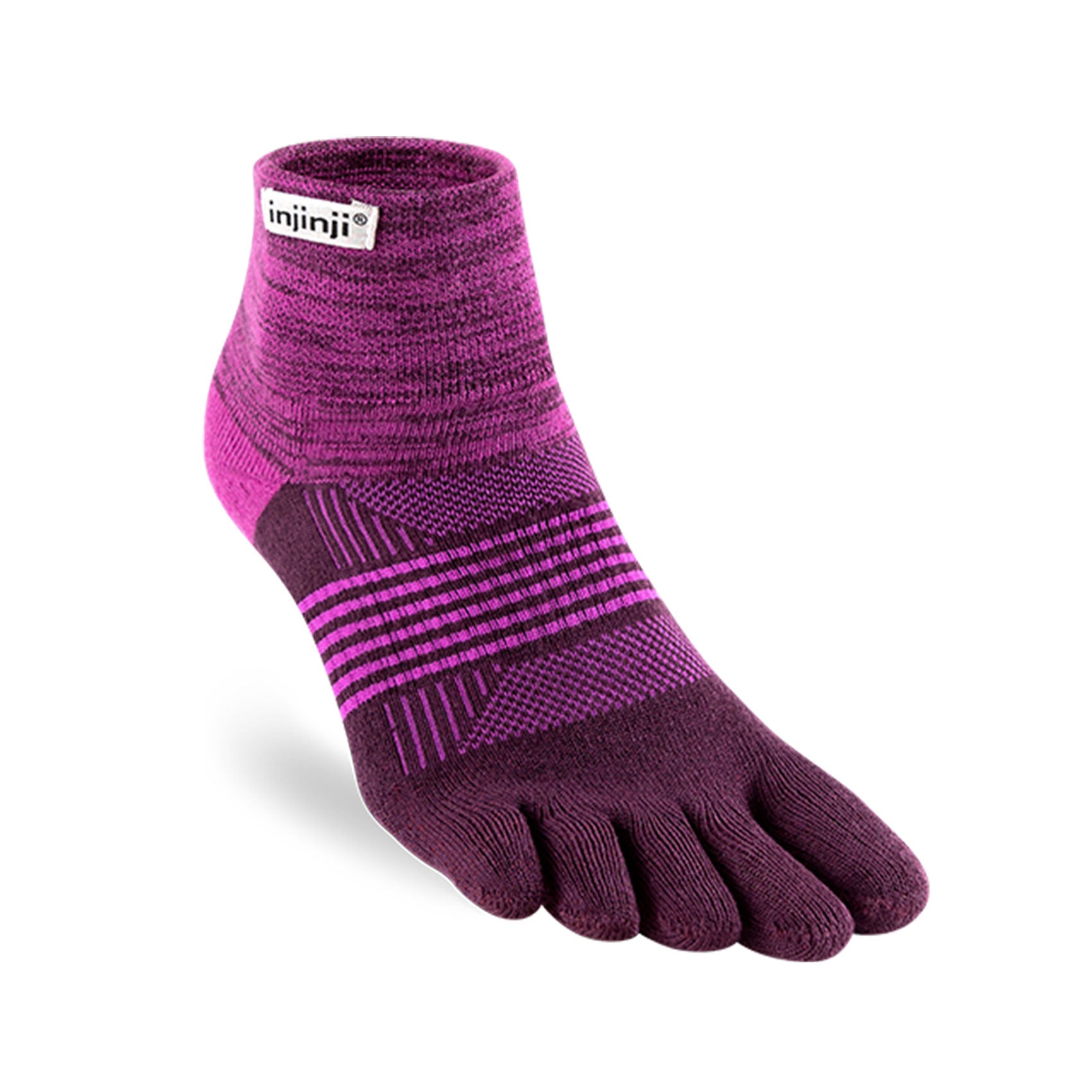 Women's Injinji Trail Midweight Mini Crew Socks - Toe Socks for Hiking, Running & Outdoor Activities - Breathable & Cushioned Performance Socks