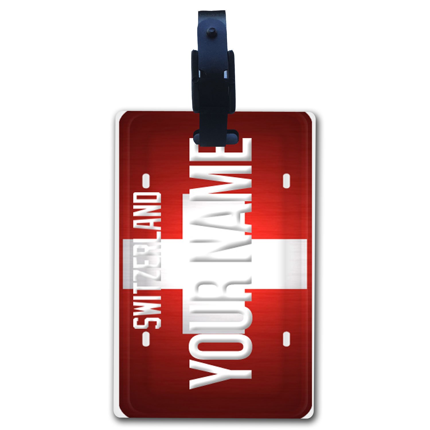 Custom Personalized Luggage Tags with Switzerland Flag - BRGiftShop Travel ID Tags for Suitcases & Bags - Perfect for International Travel, Business Trips & Vacation