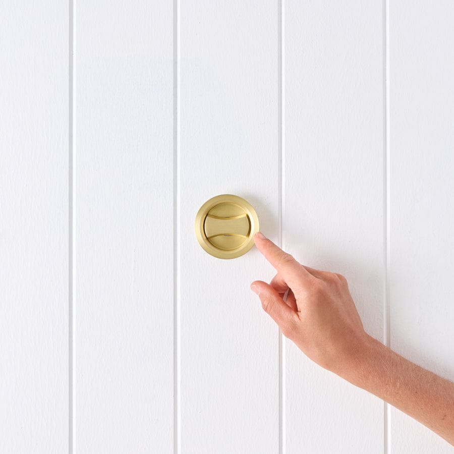 Brushed Brass Sliding Door Lock - Secure & Stylish for Patio, Closet & Barn Doors | Durable & Easy to Install Home Safety Solution