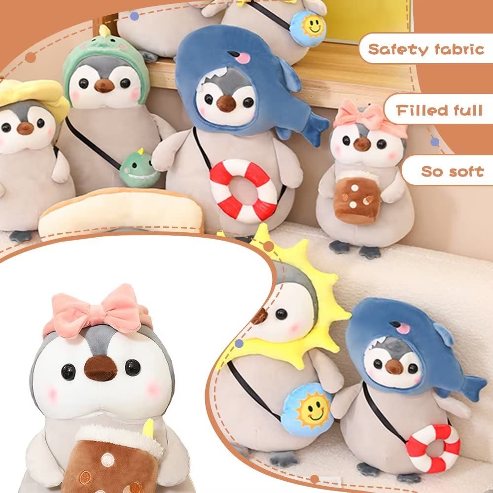 Adorable Penguin Plush Toy with Butterfly Bow - 9.8 Inch Soft Stuffed Animal, Cute Gift for Kids & Collectors | Perfect for Birthday Presents, Nursery Decor, and Cuddling Companions