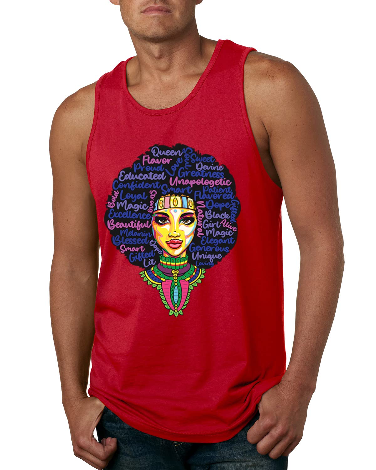 Queen Bee Strong Black Woman Graphic Tank Top for Men - Gym & Casual Wear