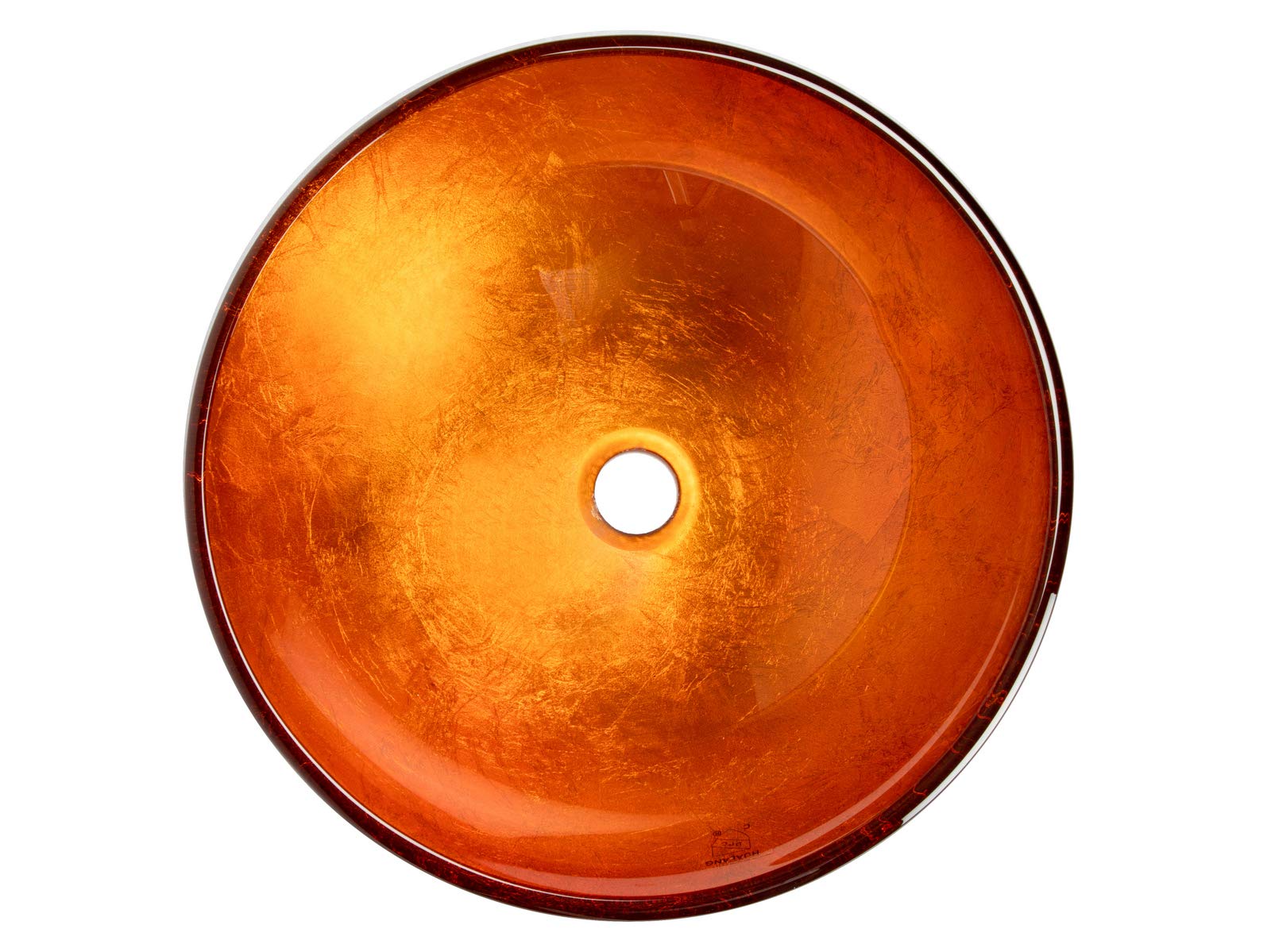 Stylish Orange Reflections Glass Vessel Sink - Modern Bathroom Vanity Sink for Contemporary Home Decor | Perfect for Powder Rooms, Guest Baths & Spa Retreats