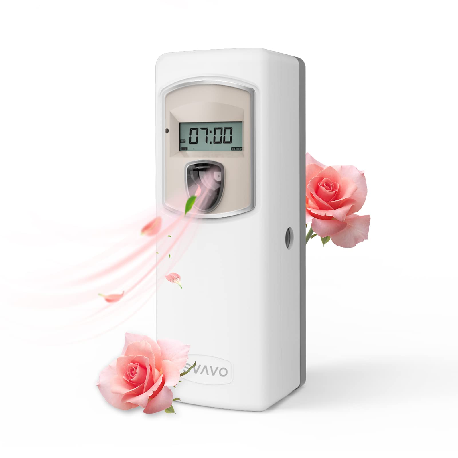 Automatic Air Freshener Spray Dispenser - Wall Mount or Free Standing, Programmable LCD Aerosol Fragrance Sprayer for Home, Office, Bathroom & Room - Fresh Scents for Any Space (White) - Perfect for Homes, Offices, Restrooms & Small Spaces