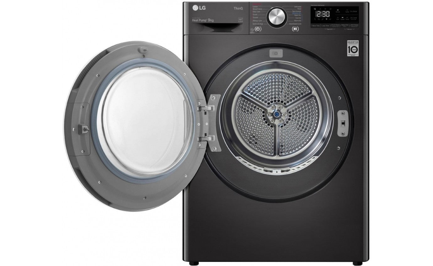 LG DVH9 09B 9kg Heat Pump Dryer - Energy Efficient, Quiet & Fast Drying for Home & Laundry Room | Perfect for Apartments & Small Spaces