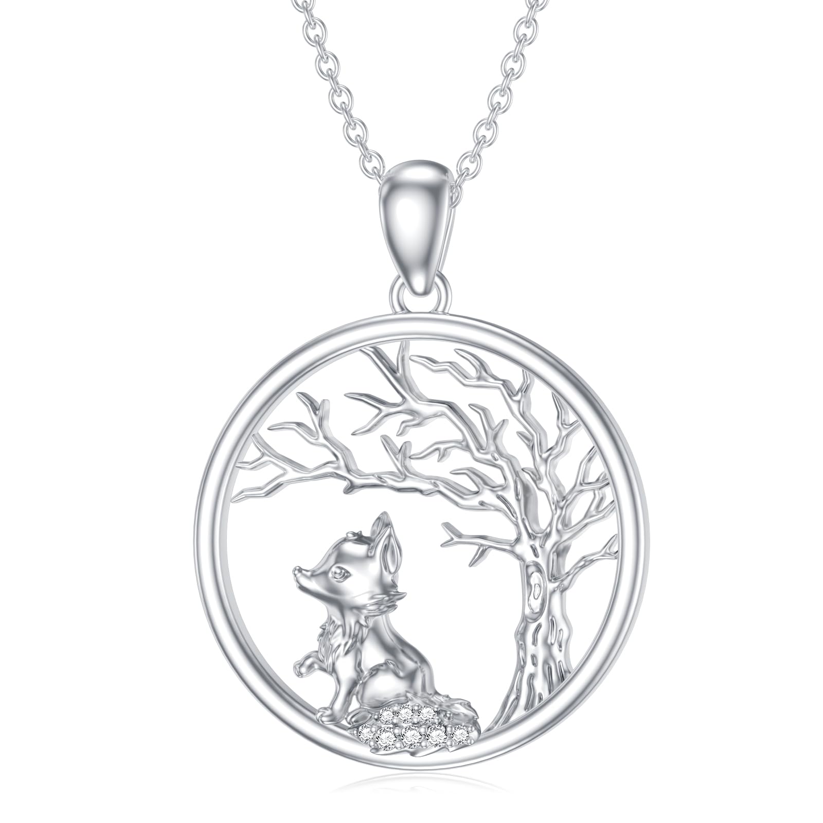 Diamond Tree of Life Necklace for Women - Sterling Silver Family Tree Pendant - Elegant Gift for Mother's Day, Anniversary, Birthday & Christmas - Perfect for Everyday Wear, Special Occasions & Meaningful Jewelry Gifts for Her