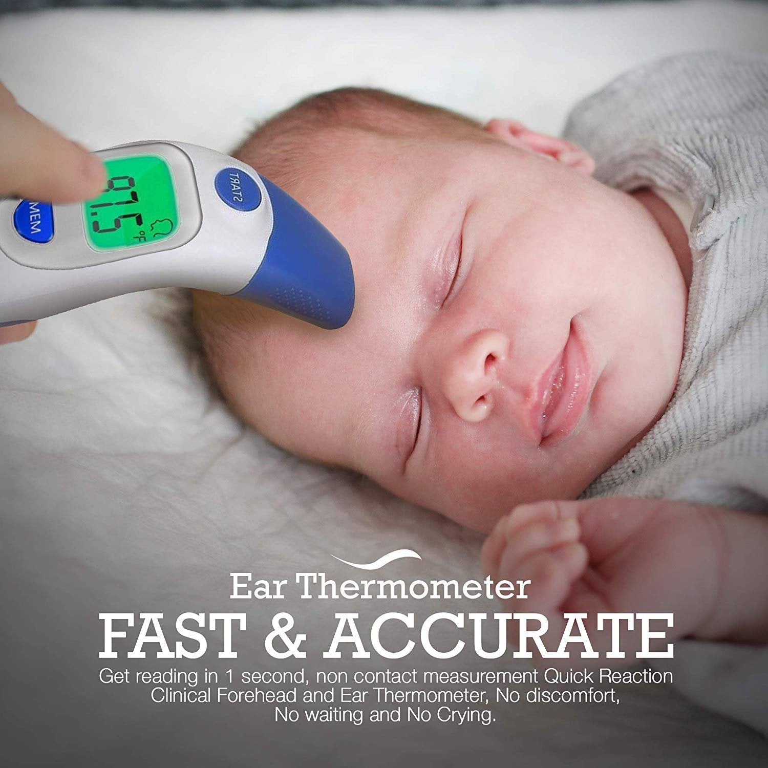 **Digital Infrared Ear and Forehead Thermometer for Babies & Adults – Fast, Accurate, Non-Contact Temperature Measurement for Home, Travel, and Medical Use**