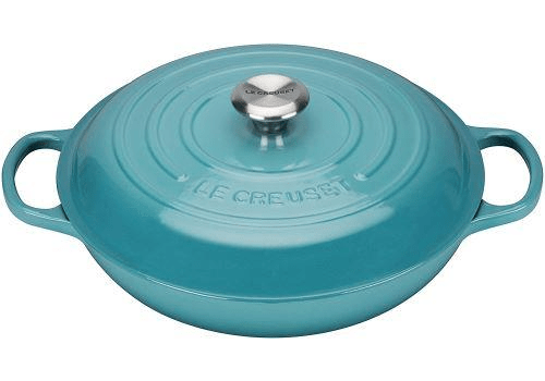 Le Creuset 2.25 Quart Enameled Cast Iron Braiser - Round Dutch Oven with Lid for Slow Cooking, Baking & Searing - Perfect for Stovetop, Oven & Table Serving (Cherry Red)