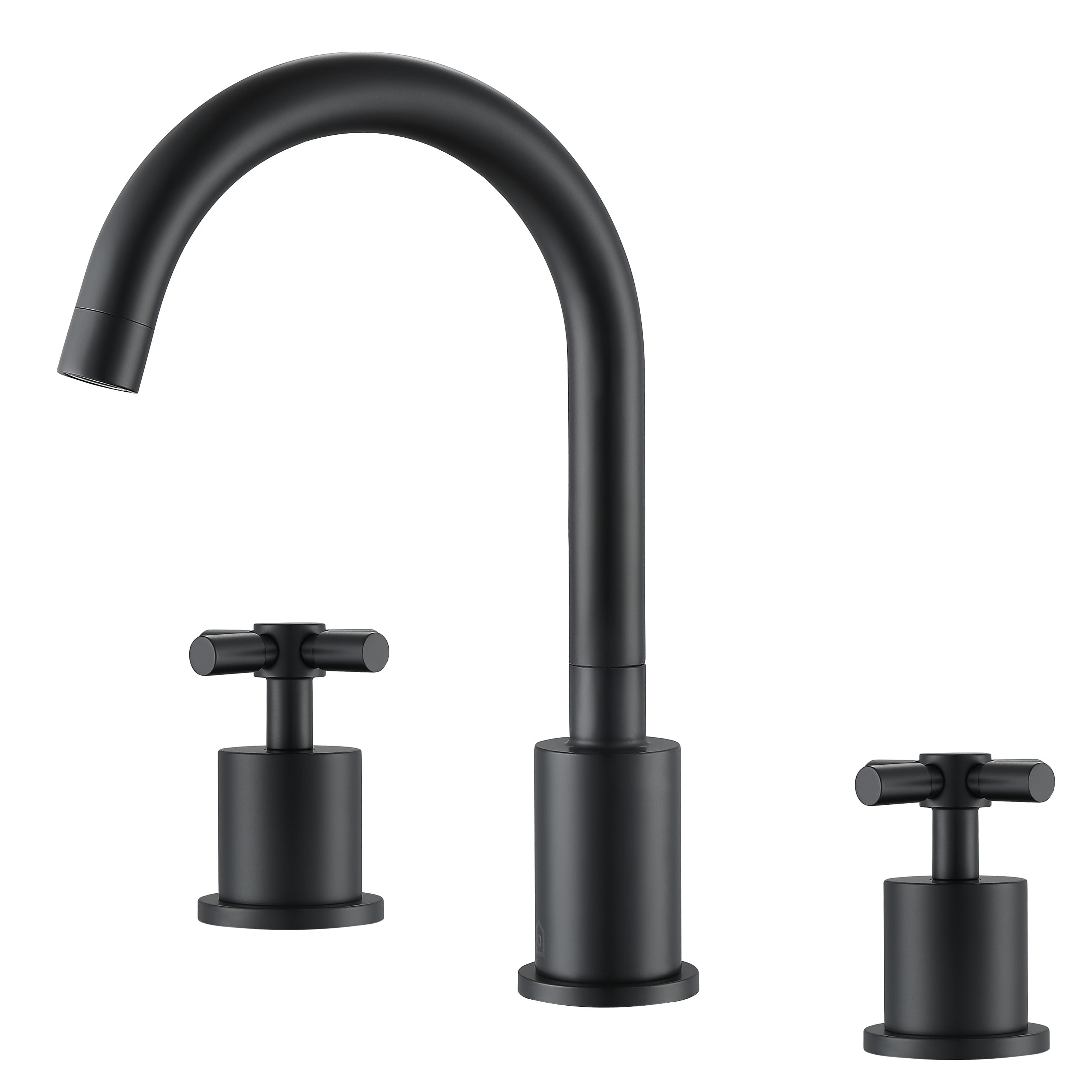 Ancona Prima 3 Widespread Double Handle Bathroom Faucet in Matte Black - Modern Matte Black Bathroom Sink Faucet for Vanity, Powder Room & Guest Bath - Easy Installation & Durable Finish