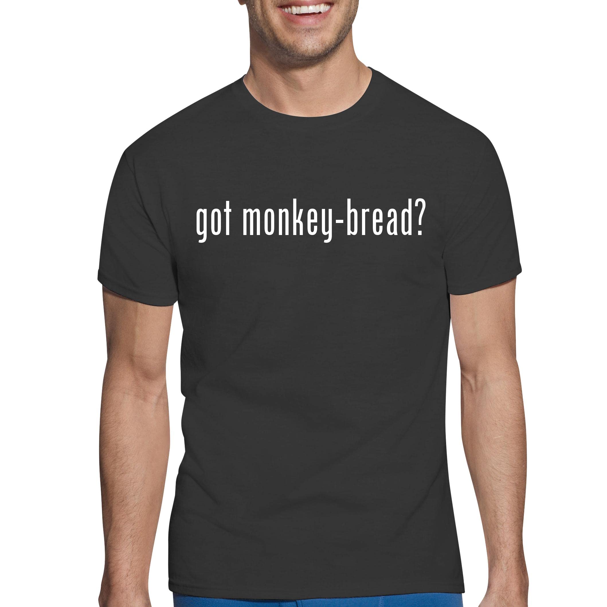 Funny Men's Soft Adult T-Shirt with 'One Legging it Around got Monkey-Bread?' Design - Comfortable Casual Wear for Parties, Gifts & Everyday Humor