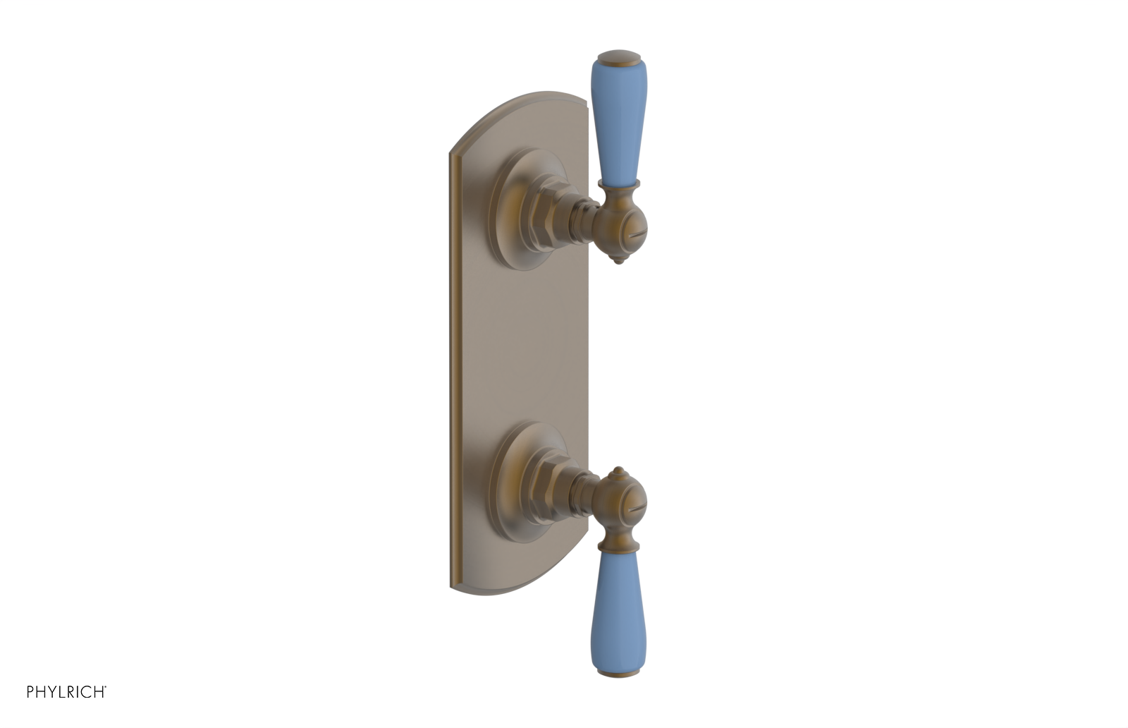 Jamestown Thermostatic Shower Valve with Volume Control & Diverter - Light Blue Accented Bathroom Fixture for Modern Home Renovation & Spa-Like Shower Experience