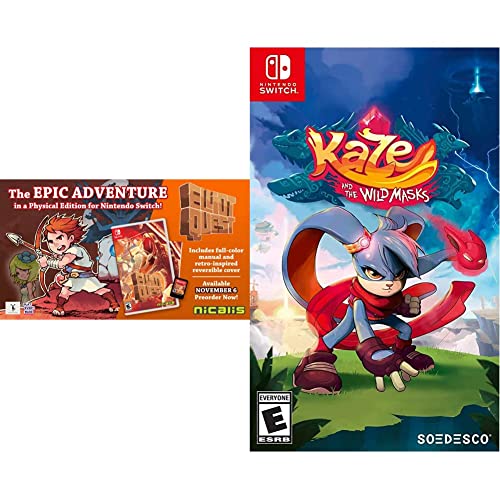 Elliot Quest & Kaze and the Wild Masks - Nintendo Switch Games Bundle - Action Adventure Platformer for Family & Kids Gaming Night