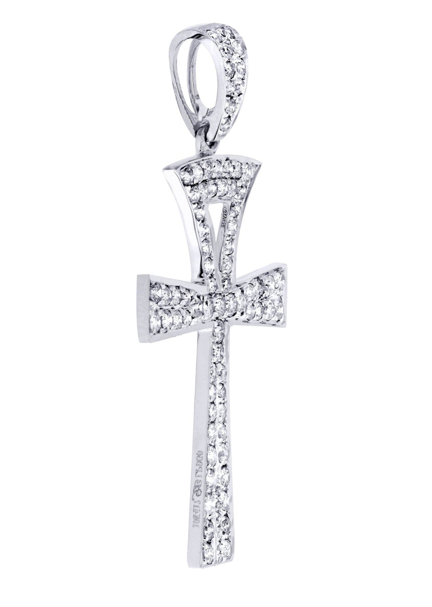 1.08 Carat Diamond Ankh Pendant Necklace - 2.52 Grams 14K Gold Egyptian Cross Jewelry for Women - Perfect for Spiritual Gifts, Anniversary & Everyday Wear