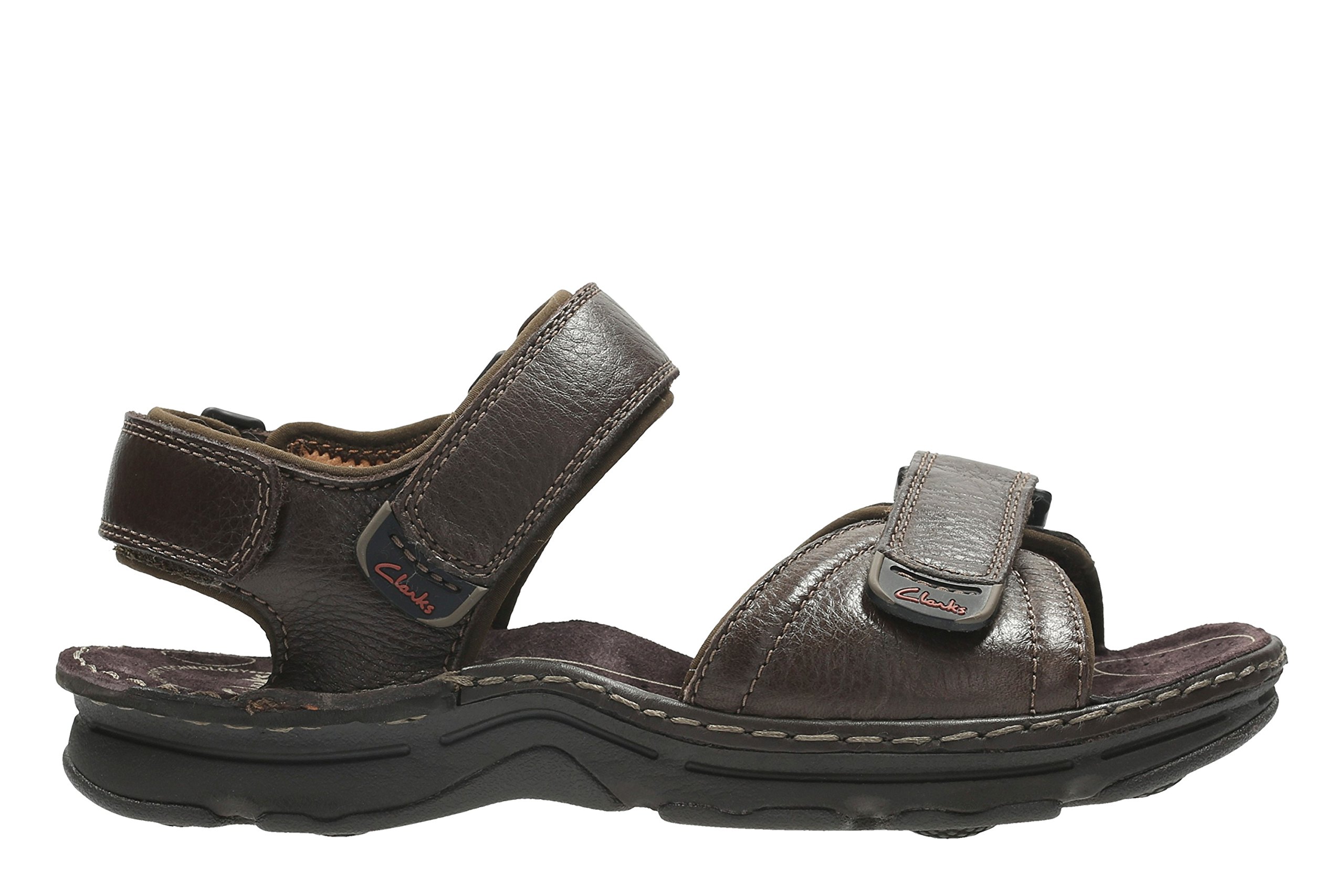 Clarks Men's Comfortable Leather Sandals for Walking & Travel - Breathable Summer Casual Shoes for Beach, Pool & Outdoor Activities