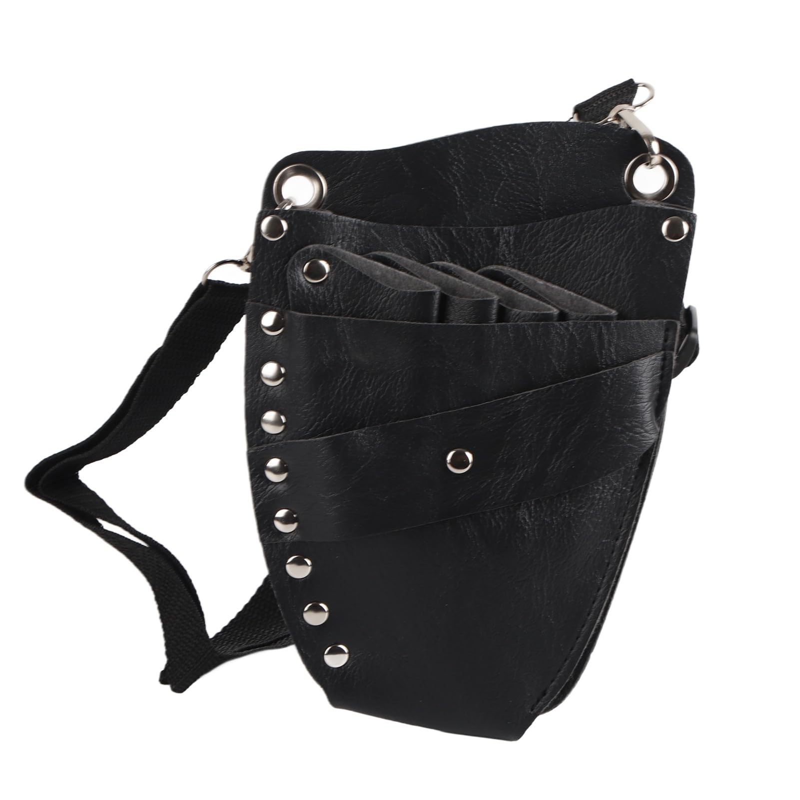 Professional Barber Scissor Bag - PU Leather Hairdressing Holster Pouch with Rivet Clips for Hair Stylists | Perfect for Salon, Travel & Home Use