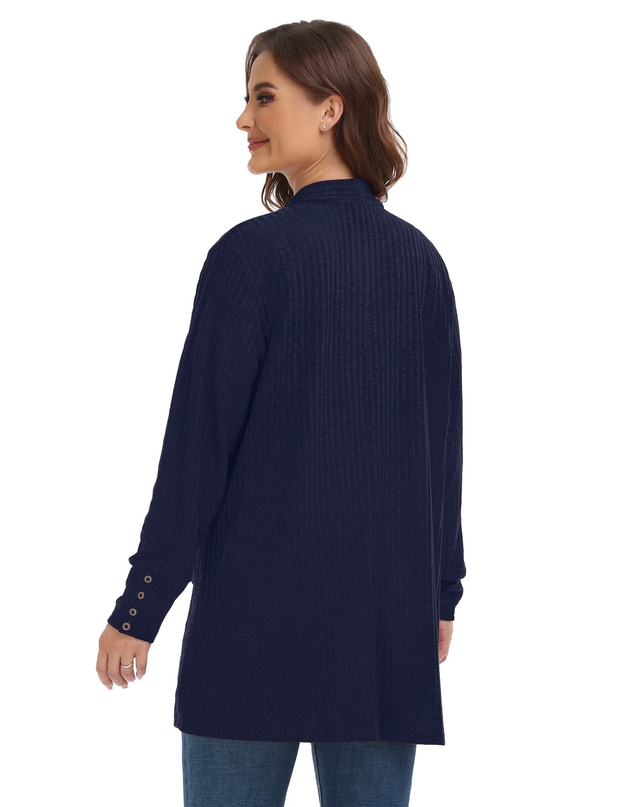 MONNURO Plus Size Open Front Cardigan Sweater for Women - Lightweight Long Sleeve Fall Coat with Pockets | Perfect for Layering, Office Wear & Casual Outfits