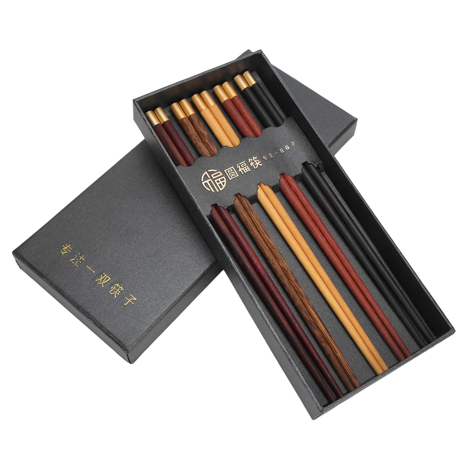 5 Pairs Reusable Wooden Chopsticks - Eco-Friendly Dining Chopsticks for Asian Cuisine, Sushi, Ramen & Home Kitchen Supplies | Perfect for Restaurants, Takeout & Family Dinners