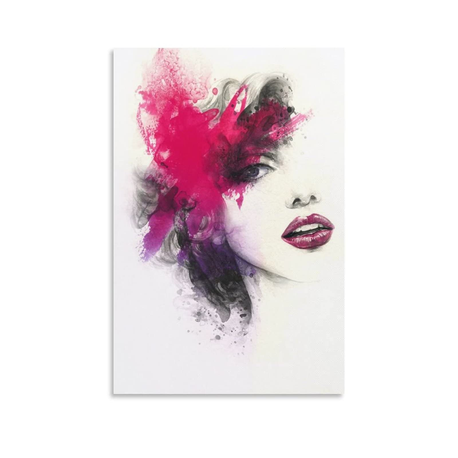 Abstract Woman Face Watercolor Art Poster - Fashion Wall Decor for Girls Bedroom, Living Room & Home Aesthetic | Modern Wall Art for Teen Room, Dorm, Office & Gift Ideas