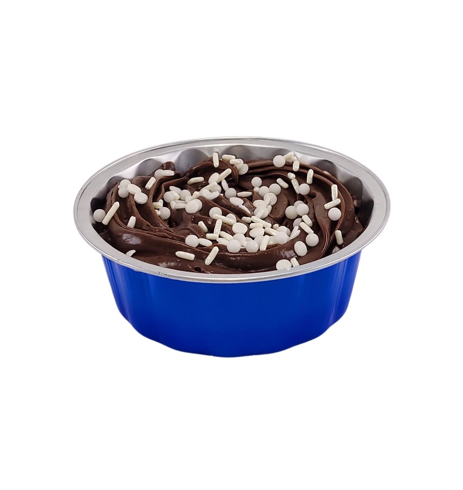 KitchenDance 8oz Disposable Colored Aluminum Foil Dessert Cups with Lids - Round Baking Tart Pans for Cakes, Pies & Pastries - Perfect for Home Baking, Party Serving & Food Storage (500-Pack, Blue)