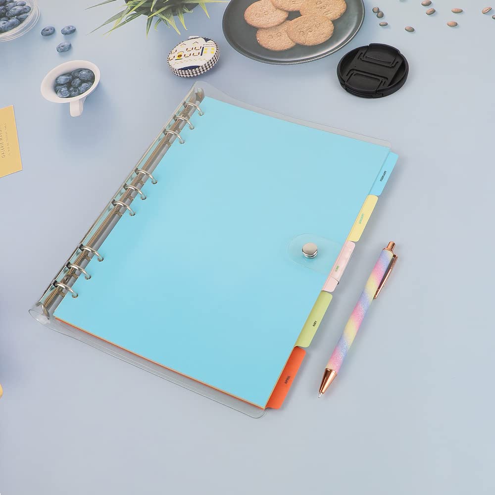 4 Pack B5 Binder Index Dividers - 5 Tabs per Divider, 9 Hole Punched for Round Ring Binders - 20 Total Dividers for School, Office & Home Organization - Perfect for Loose Leaf Binder Sheet Protectors & Planner Inserts