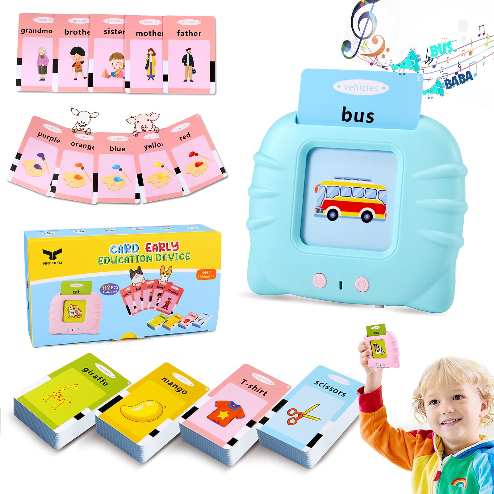 Toddler Learning Toys for 2-6 Year Olds - 224 Sight Words Flash Cards for Speech Therapy & Autism - Perfect for Preschool Education & Birthday Gifts
