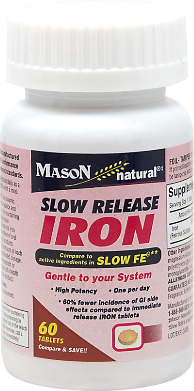 Slow Release Iron Supplement - Gentle & Effective Iron Pills for Anemia Support - Ideal for Energy Boost & Fatigue Relief - Perfect for Athletes, Pregnant Women & Vegetarians