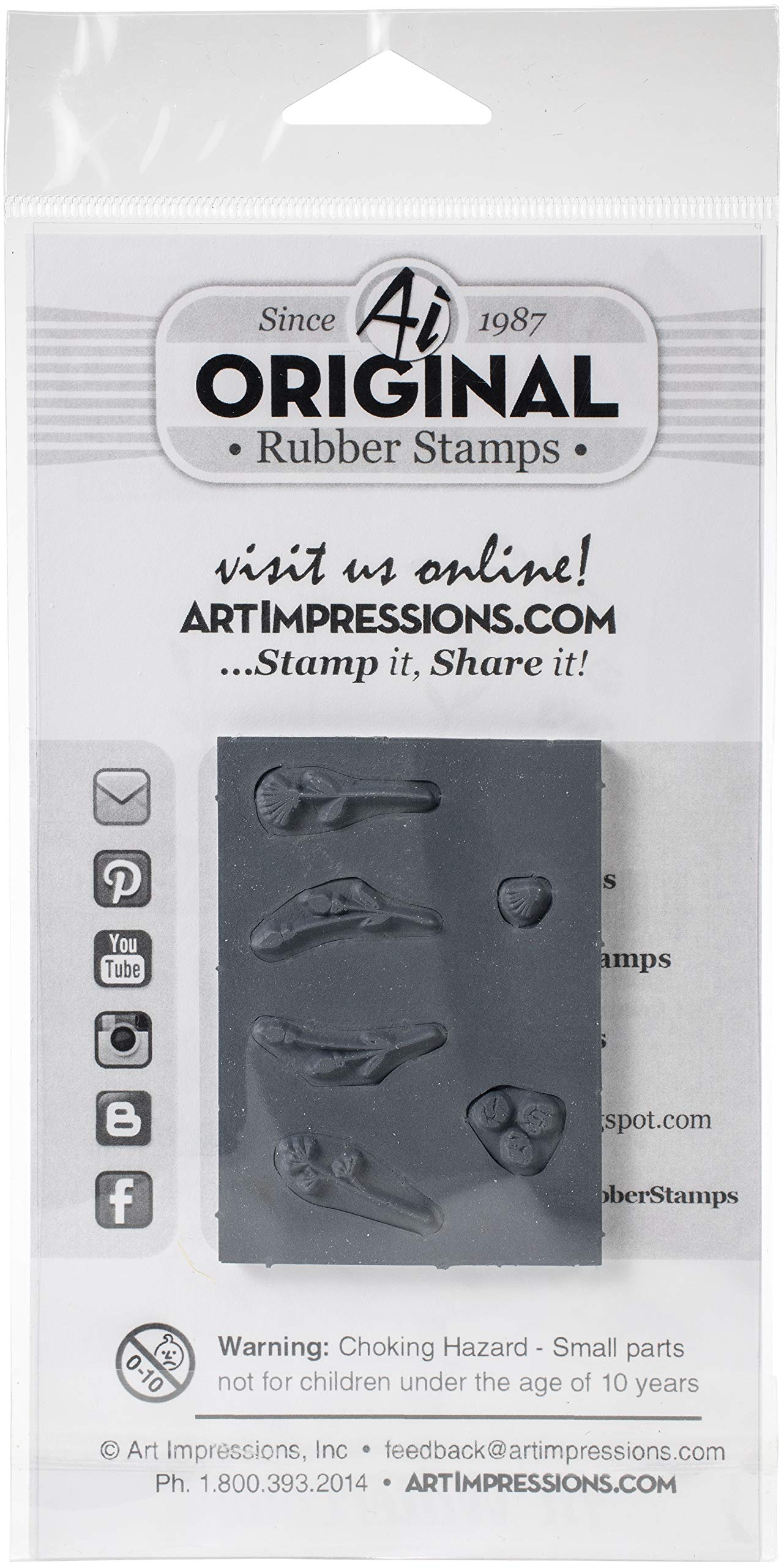 ART IMPRESSIONS Watercolor Stamp Set - 4 Beautiful FLWR & WC Flower Stamps for Card Making, Scrapbooking & DIY Crafts