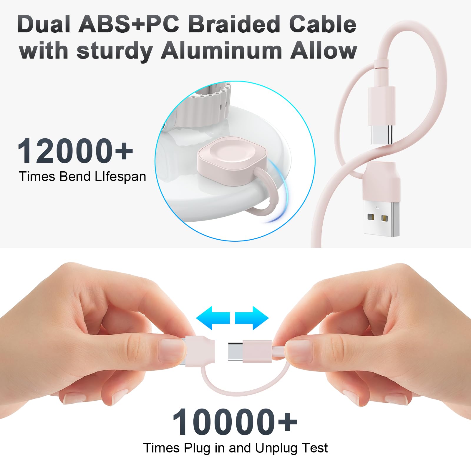 MFi Certified 4-in-1 Apple Charger Cable - 10FT/3M Fast Charging Cord for iPhone, Apple Watch & AirPods | Travel & Home Use Charging Solution for Multiple Apple Devices
