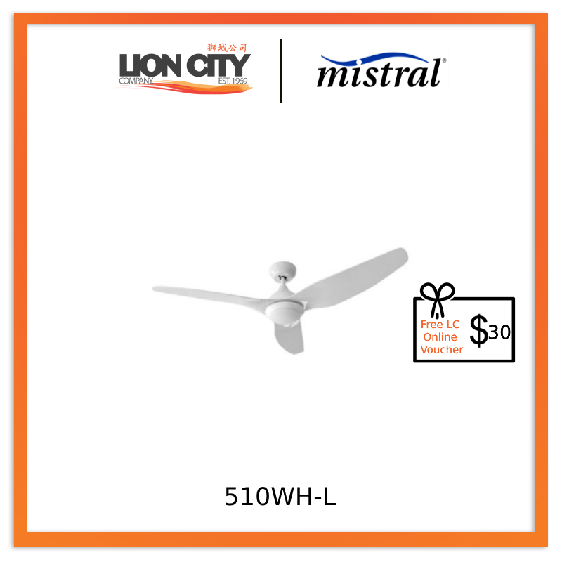 D'Fan 50 Inch 510WHL Modern Ceiling Fan with Remote Control - Energy Efficient Indoor Cooling for Living Room, Bedroom & Office - Includes Free $30 LC Online Voucher