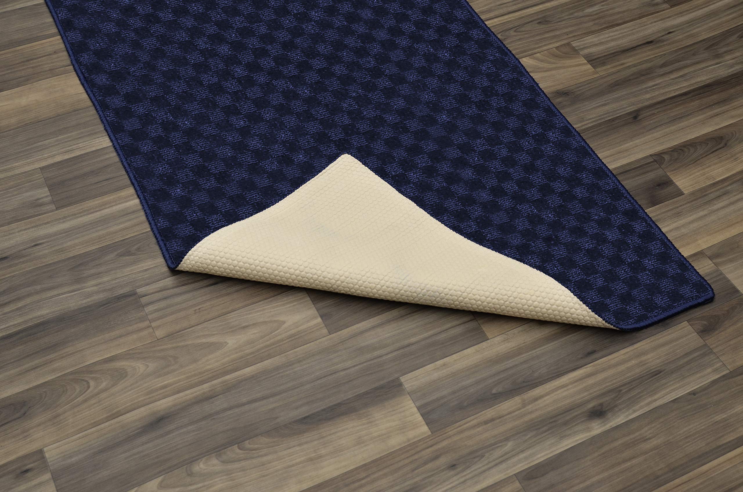 Garland Medallion Navy Blue Area Rug 2x12 Feet - Non-Slip Runner for Hallway, Entryway, or Bedroom Decor
