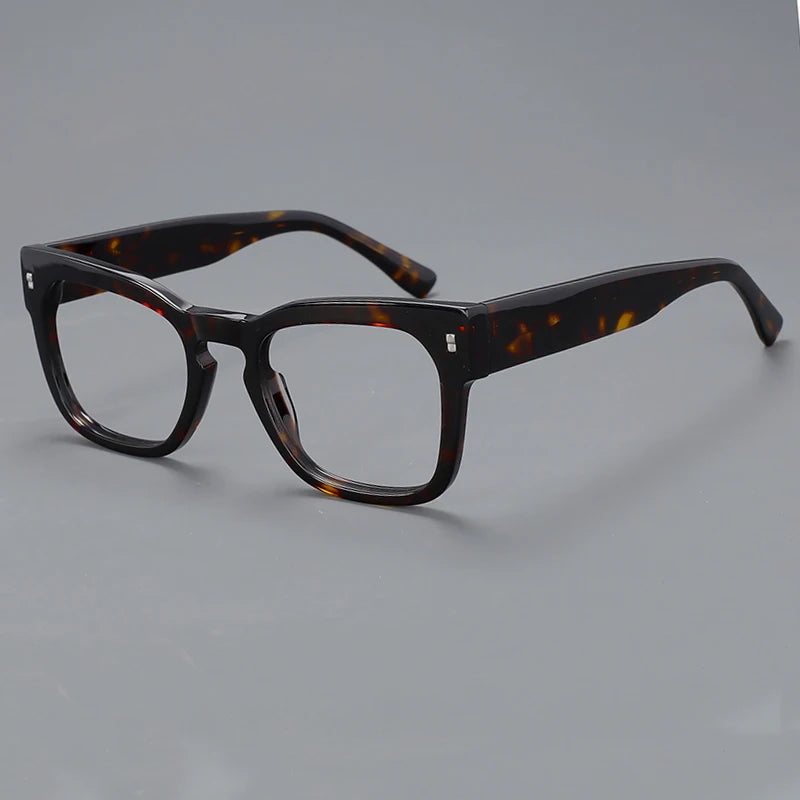 CCspace Unisex Full Rim Square Cat Eye Acetate Eyeglasses 57232 - Stylish Retro Frame for Men & Women - Perfect for Reading, Fashion, and Office Wear