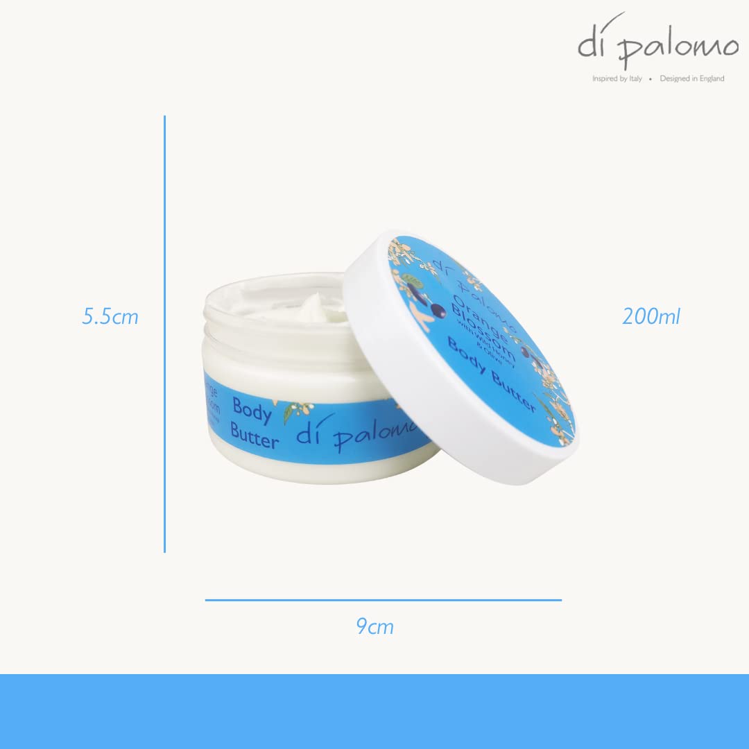 Di Palomo Orange Blossom & Honey Body Shea Butter 200ml - Luxurious Moisturizing Lotion for Women with Natural Hydration | Deep Nourishing Skincare & Body Cream for Dry Skin | Perfect for Daily Use, Gift Sets & Spa Treatments