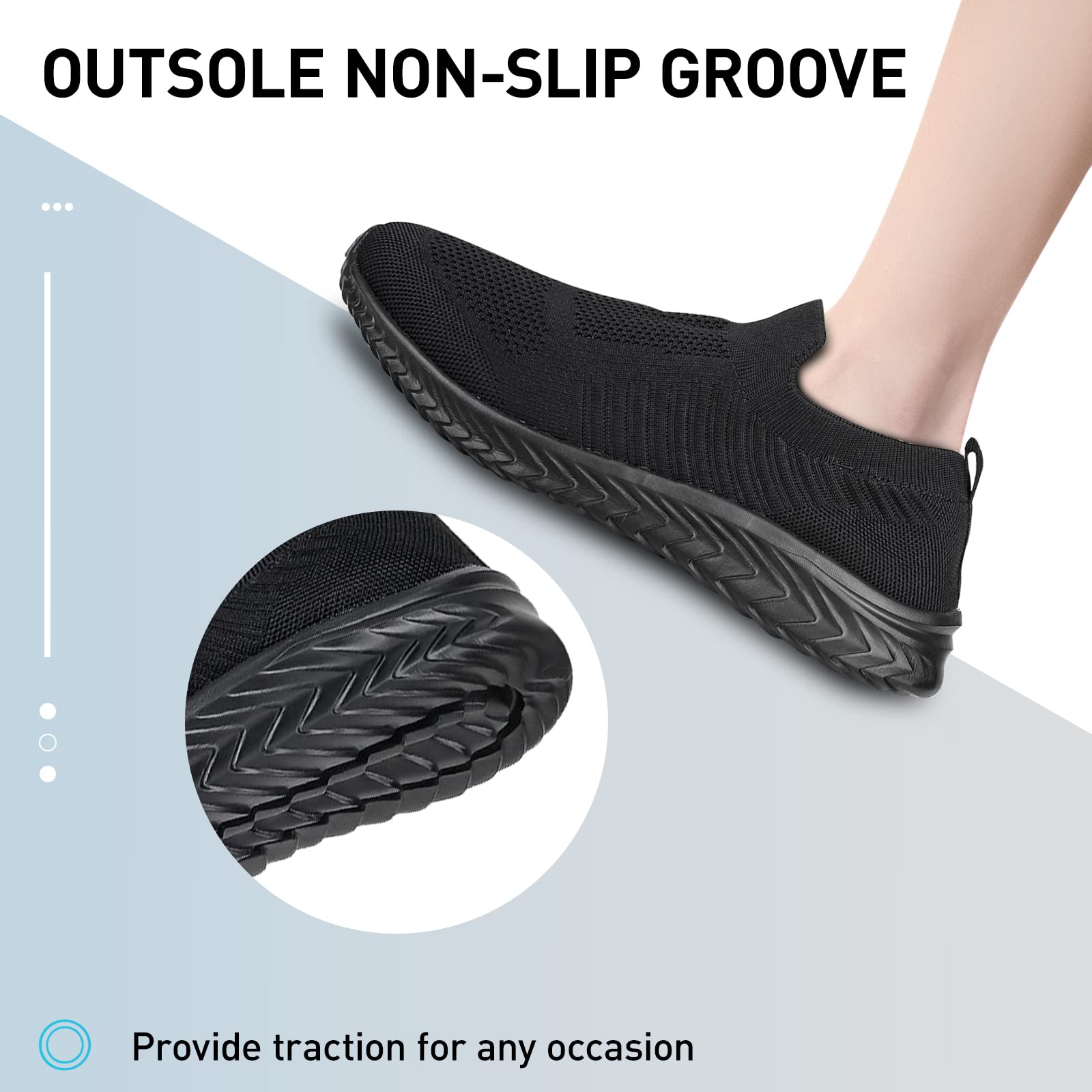 JIAFO Women's Athletic Walking Shoes - Slip On Sneakers for Women, Non-Slip Running Shoes, Breathable Lightweight Mesh Knit Casual Shoes | Perfect for Walking, Jogging, Gym Workouts & Everyday Wear