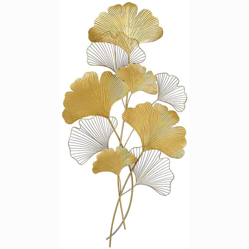 TTIK Ginkgo Leaf Metal Wall Art - Handmade Iron Wall Sculpture for Home & Living Room Decor - Unique Decorative Gift (43 x 21 inches) - Perfect for Bohemian, Farmhouse & Modern Interior Design Styles