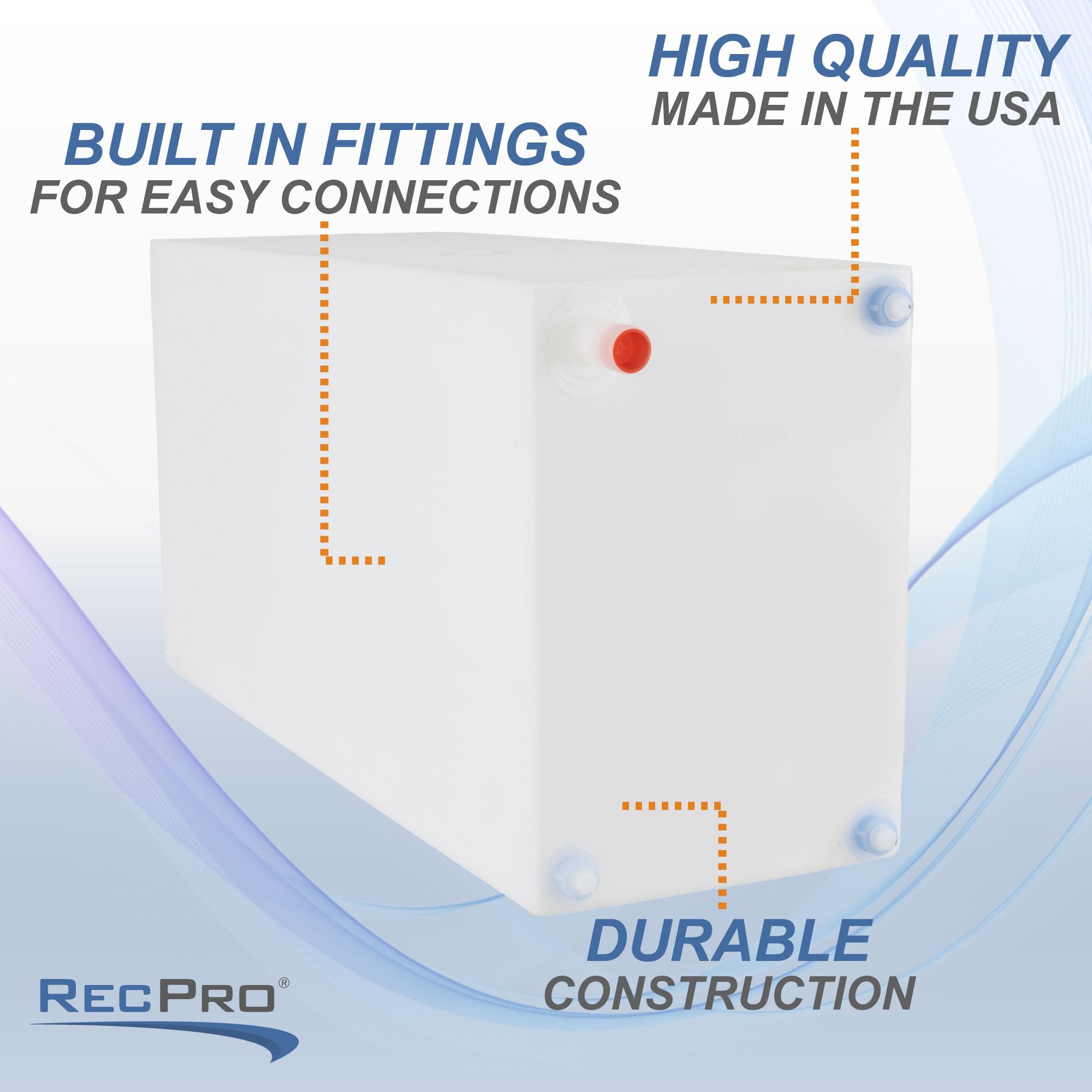 RecPro 30 Gallon RV Fresh Water Tank for Drinking & Potable Water | 34
