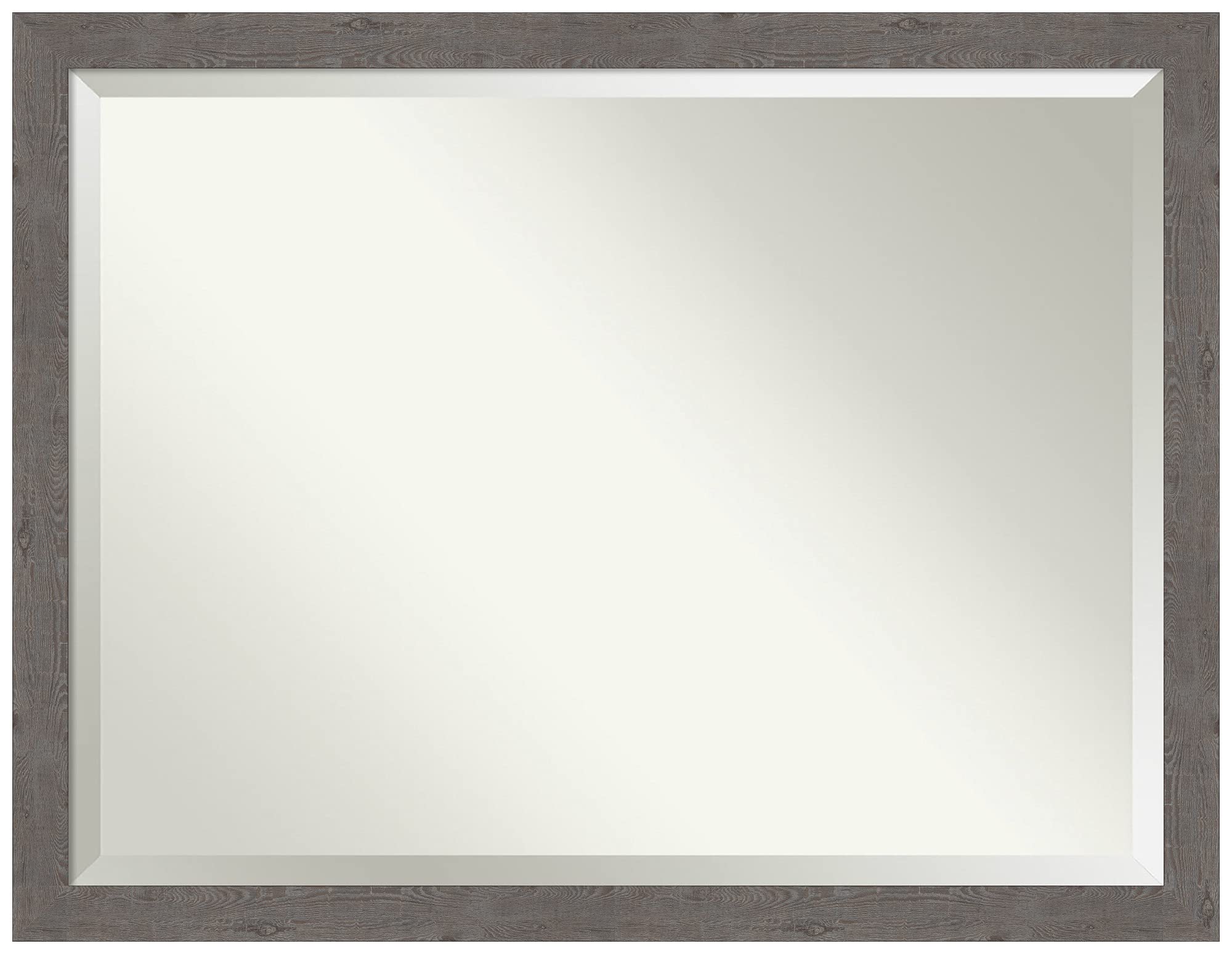 Amanti Art 36x46 Inch Rustic Grey Bathroom Mirror with Beveled Edge - Over Sink Vanity Mirror with Adjustable Horizontal/Vertical Hanging - Perfect for Farmhouse, Country Style Bathroom Decor & Makeup Area