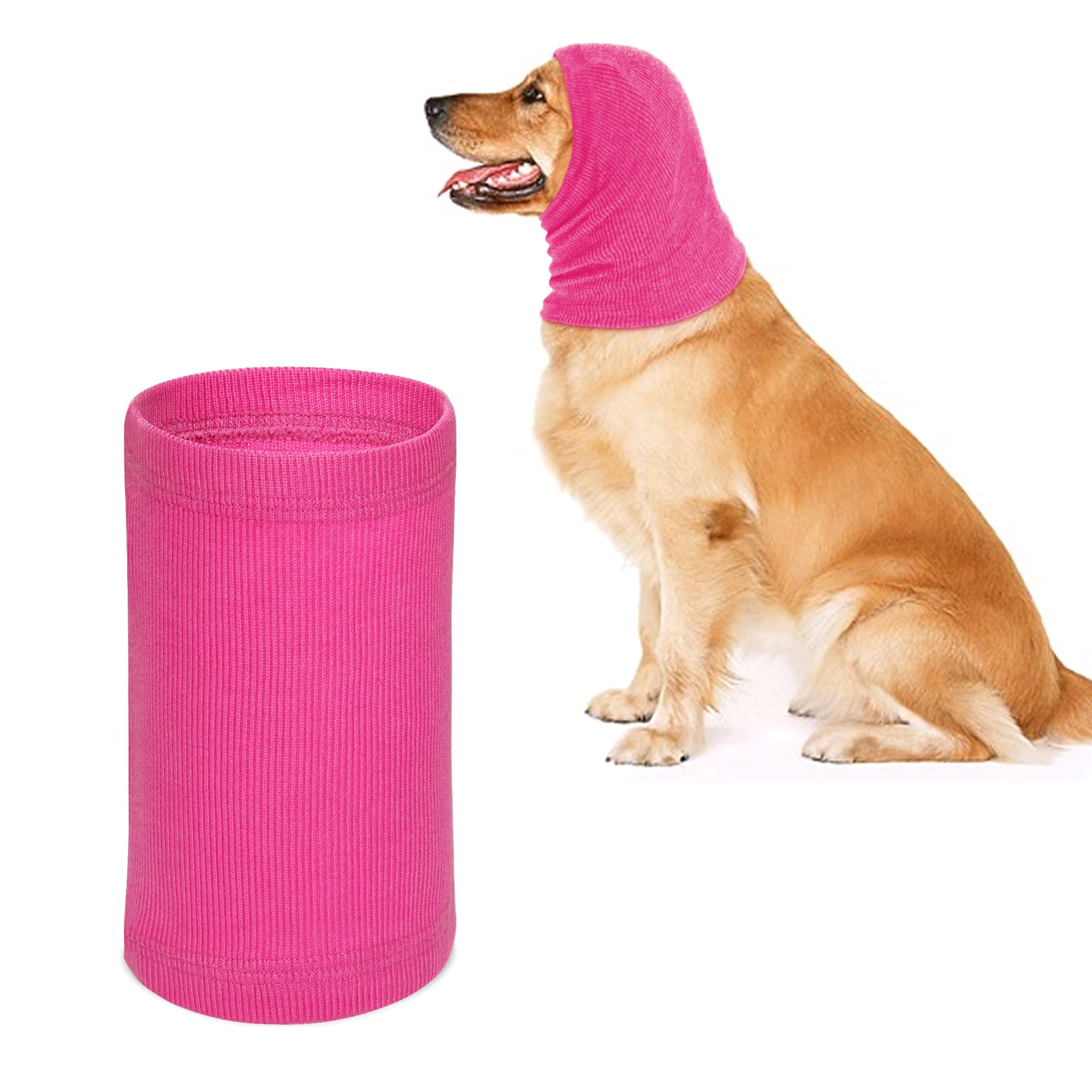 Rbenxia Dog Ear Muffs for Winter - Noise Protection & Warmth, Adjustable Pet Ear Warmers Scarf (Rose Red, Medium) - Perfect for Outdoor Walks, Cold Weather & Noise-Sensitive Dogs