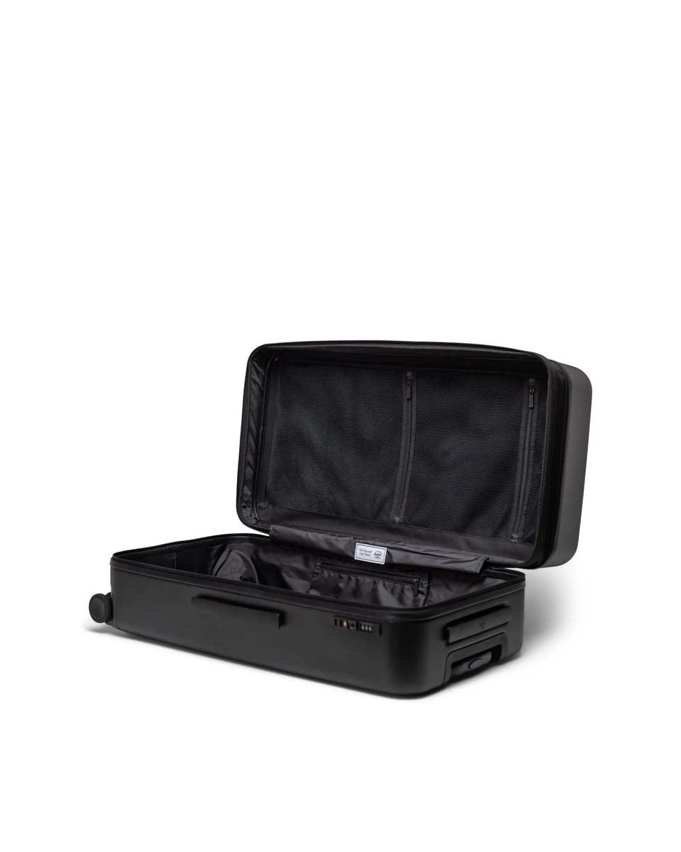 Herschel Heritage Hardshell Expandable Large Luggage - Black | Durable Carry-On Suitcase for Travel & Business Trips