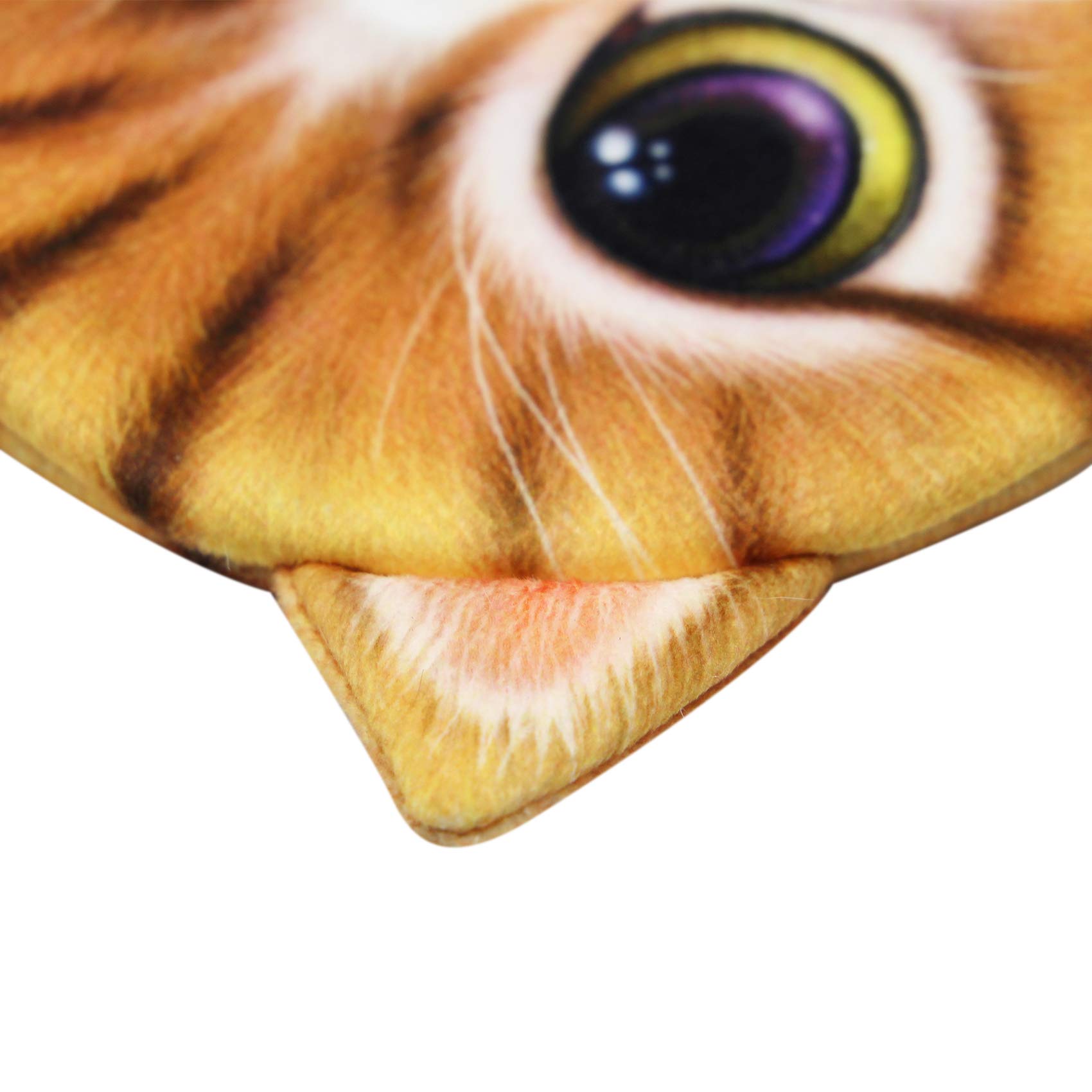 3D Plush Cat Face Coin Purse - Cute Kitty Money Bag with Tail Zipper, Yellow Wallet for Cash & Cards | Perfect for Makeup Storage, Gift Giving & Cosplay Accessories