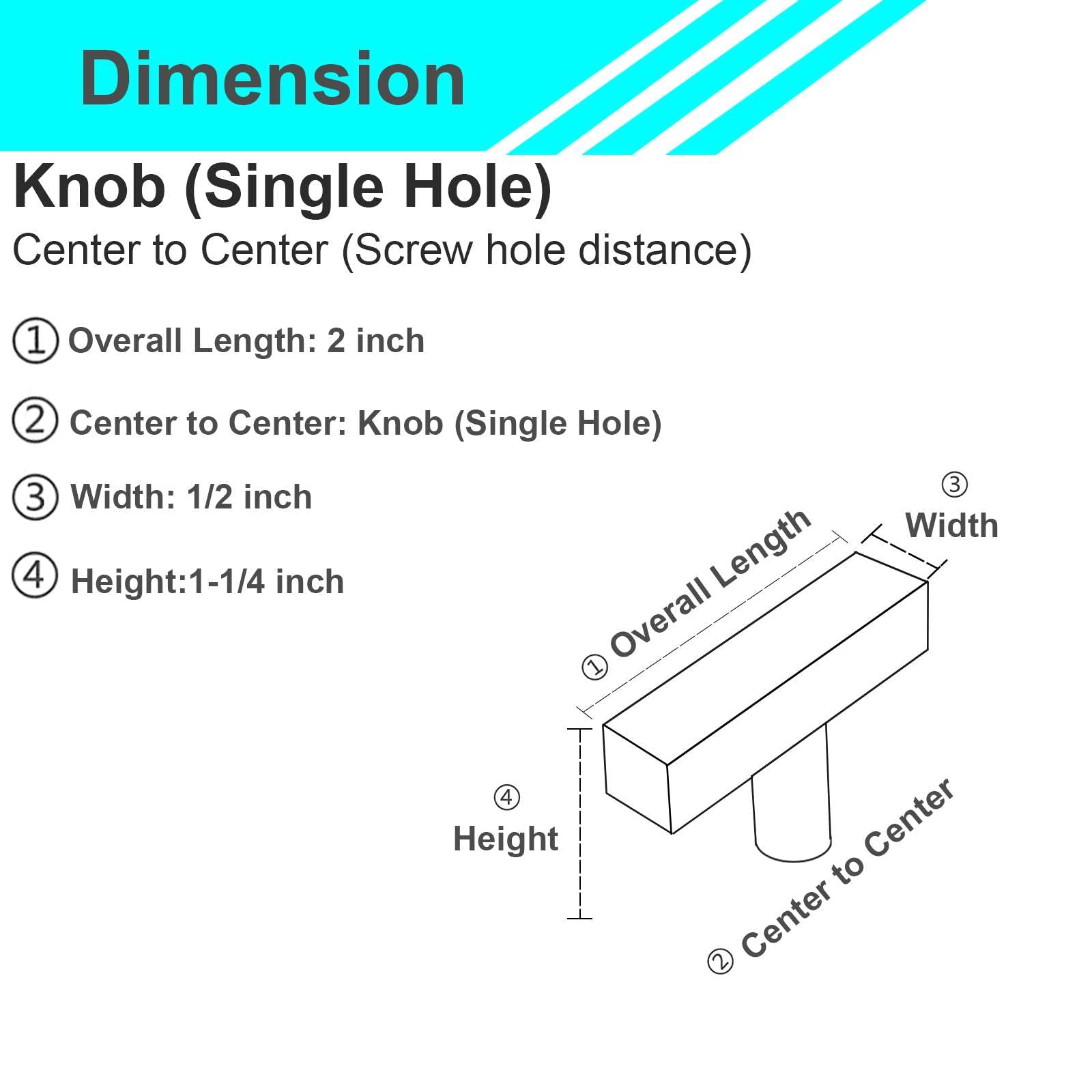 Modket 1 Pack Square Euro Bar Cabinet Handle - 304 Stainless Steel 2