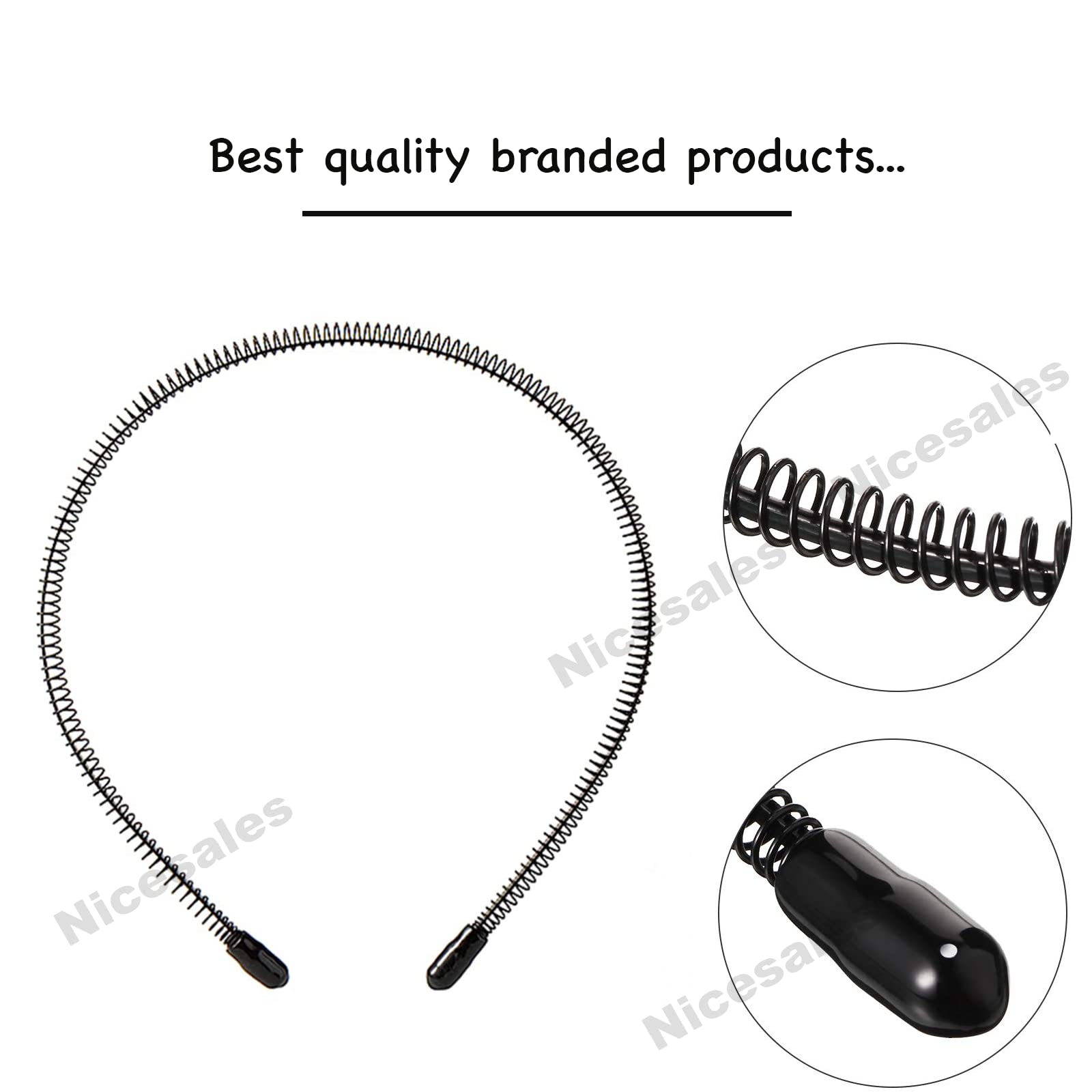 Stylish Black Flexible Metal Wavy Hair Hoop - Spring Zig Zag Chain Headband for Men & Women | Unisex Fashion Accessory for Daily Wear, Parties & Special Occasions