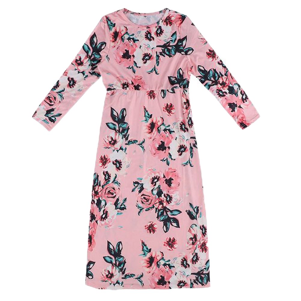 Floral Maxi Dress for Girls - Short Sleeve Summer Dress with Pockets | Flower Printed Long Dress for Beach Vacation, Holiday Party & Outdoor Activities