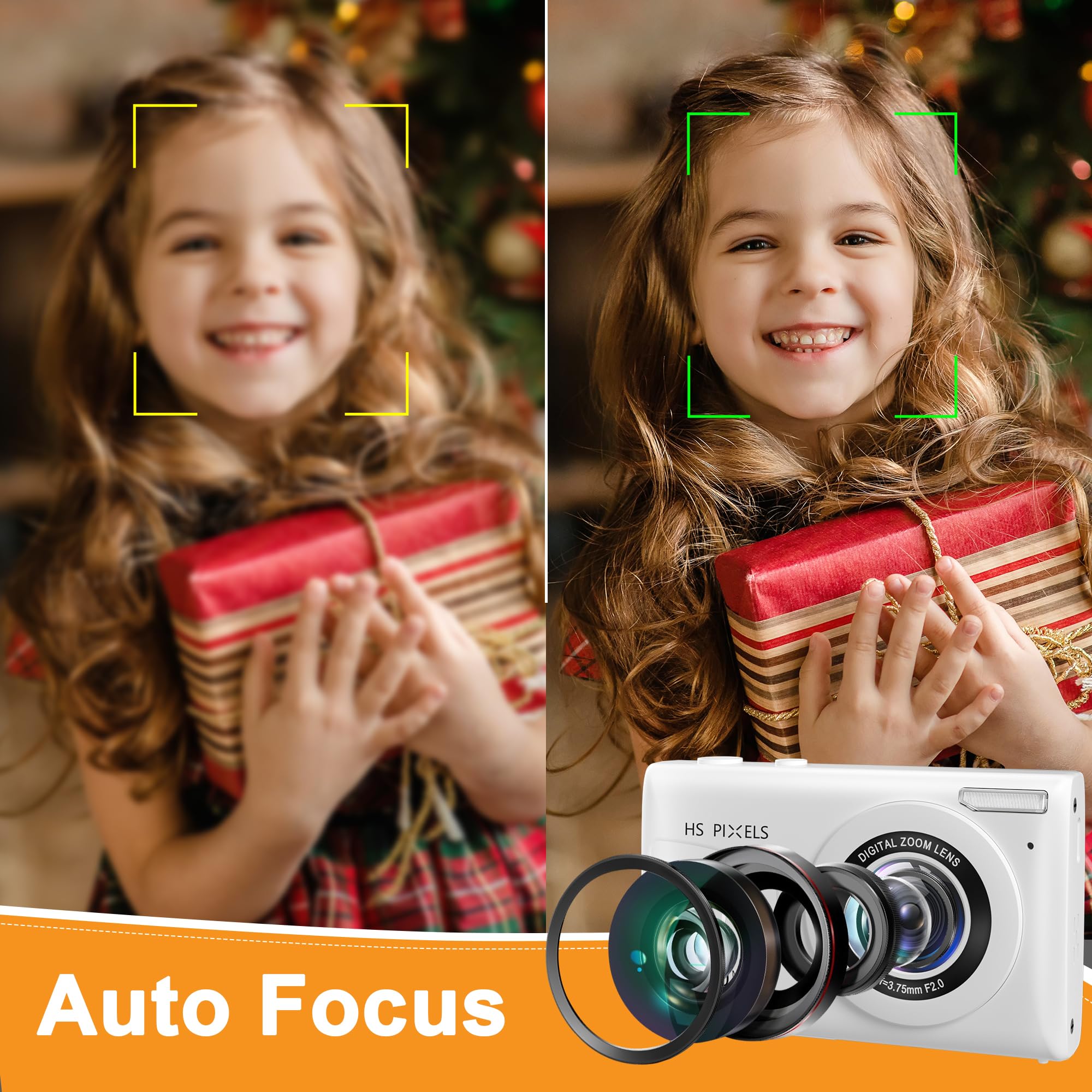 4K Kids Digital Camera - 64MP Compact Camera with 32GB TF Card, 18X Zoom & Auto Focus | Best Christmas Birthday Gift for Boys Girls | Perfect for Travel, School & Family Adventures (Black)