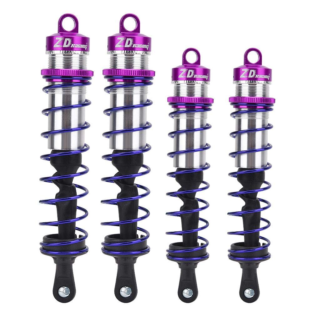 4pcs Metal Oil Pressure Adjustable Shock Absorbers for 1/8 RC Cars - Front & Rear Suspension Upgrade Parts (Purple) | Durable Off-Road Racing Accessories for Traxxas, Redcat & HPI RC Vehicles