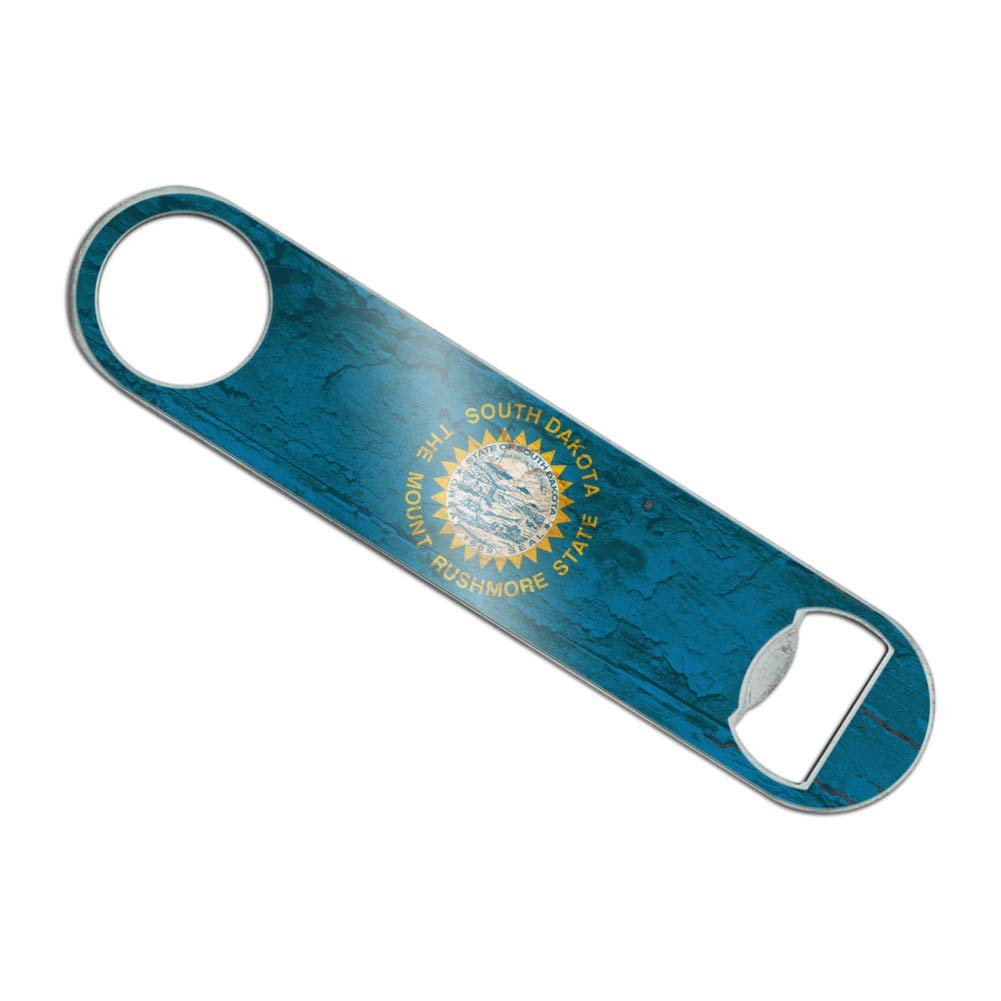 Vintage Distressed South Dakota State Flag Bottle Opener - Rustic USA Stainless Steel Bartender Tool for Bars, Pubs & Home Use - Perfect for Opening Beer Bottles & Displaying State Pride