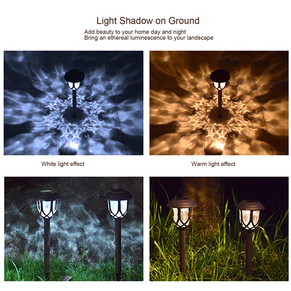 10 Pack Solar Pathway Lights Outdoor - Waterproof Solar Powered Garden Lights for Walkway, Sidewalk, Driveway - Decorative Landscape Lighting (Black, Cool White) - Perfect for Patio, Yard, and Garden Decoration